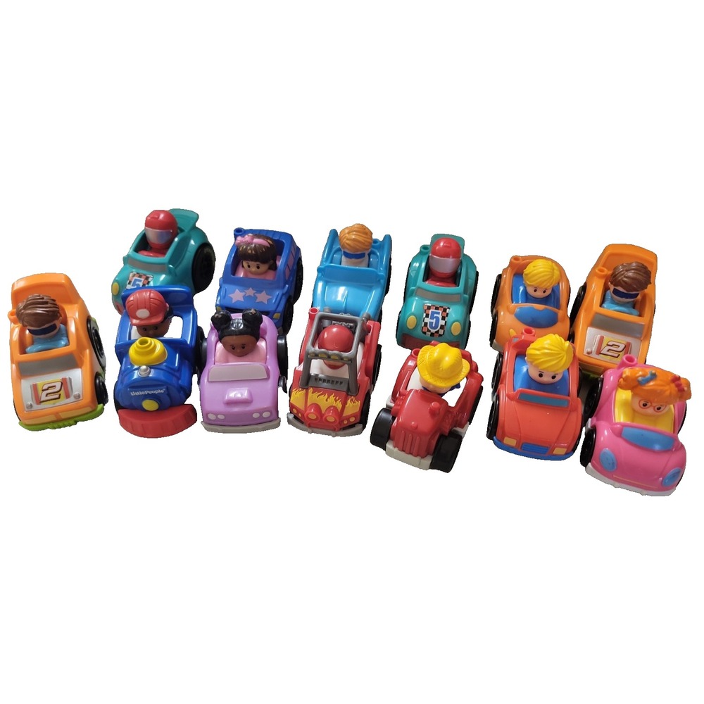 Fisher Price Little People Wheelies Car Bundle Lot 13pc Vehicles